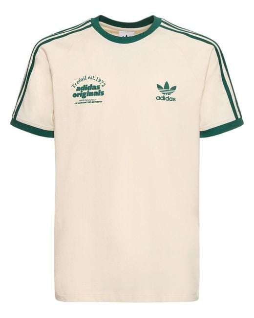 Adidas Originals T-shirt Aus Baumwolle Mit 3 Streifen in Natural für Herren