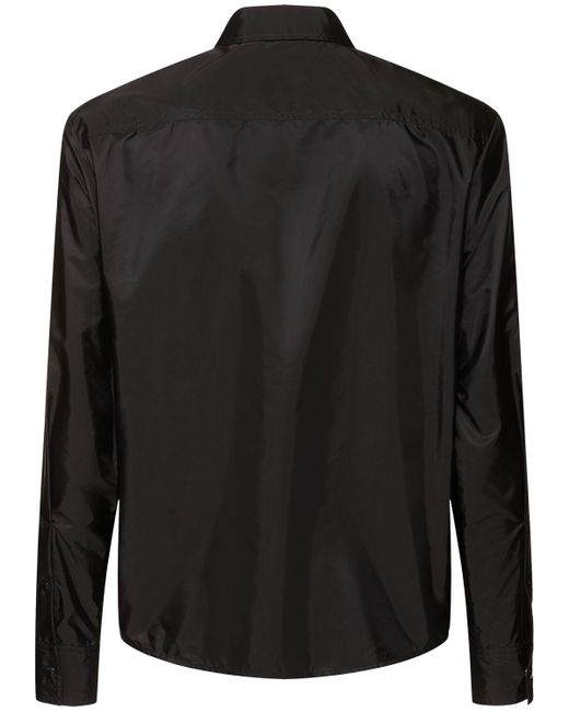 メンズ Moncler ロゴ入り ナイロンジップアップシャツジャケット Black