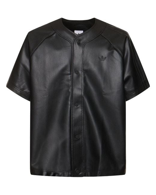 Adidas Originals Black Button-Up Baseball Jersey for men