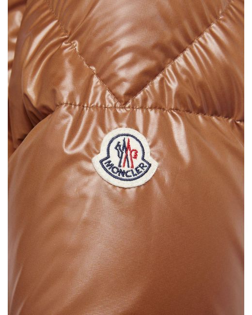 Moncler Brown Ain Recycled Shiny Tech Down Jacket for men