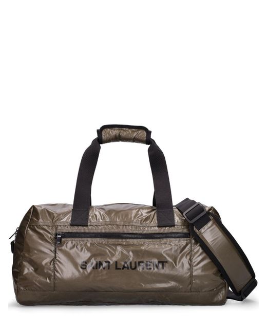 Saint Laurent Logo Nylon Ripstop Duffle Bag in Black for Men Lyst