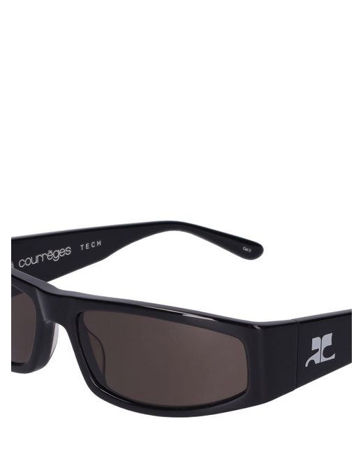 Courreges Black Techno Squared Acetate Sunglasses