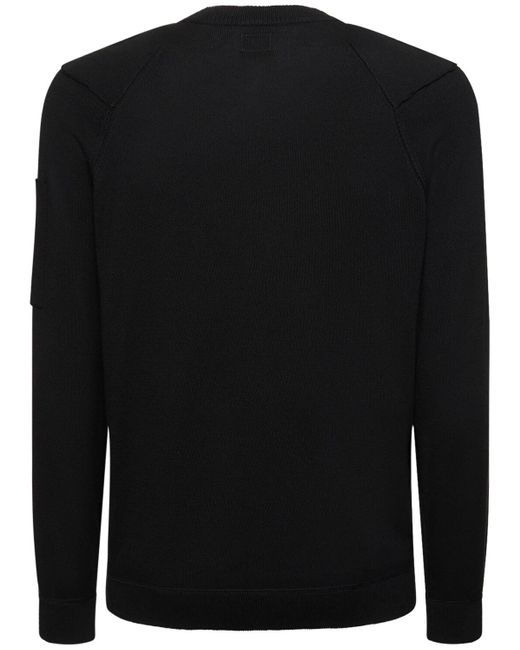 C P Company Baumwollsweater "sea Island" in Black für Herren