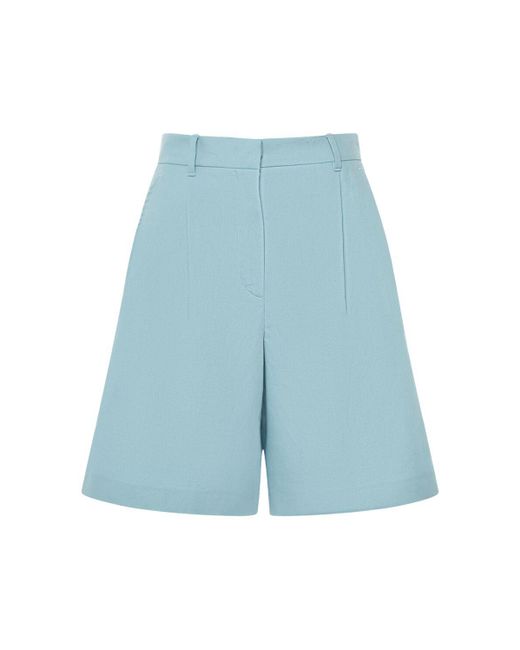 Shorts ecuba in tela di cotone e lino di Weekend by Maxmara in Blue