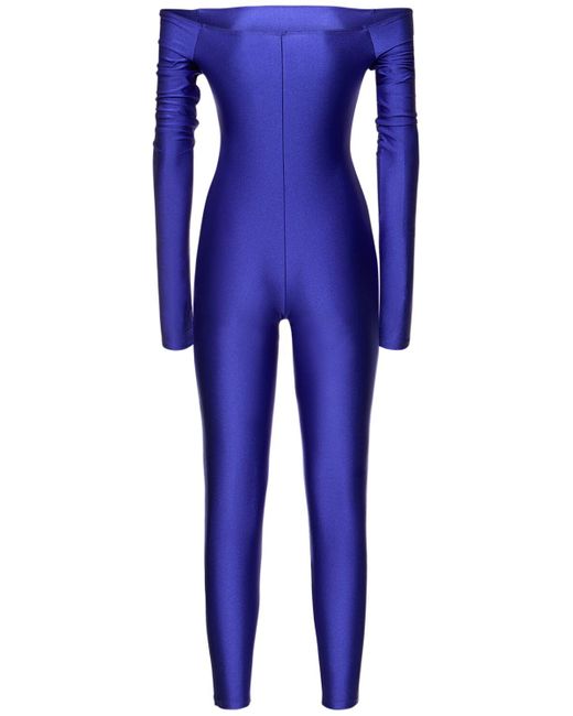 Jumpsuit con hombros descubiertos ANDAMANE de color Blue