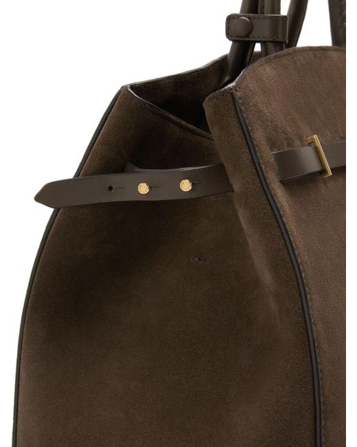 DeMellier London The Hudson Suede Top Handle Bag Brown