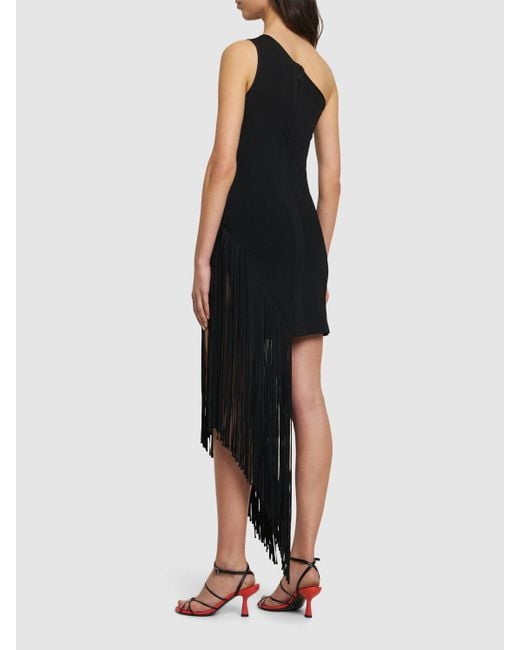 David Koma アシンメトリーニットドレス Black