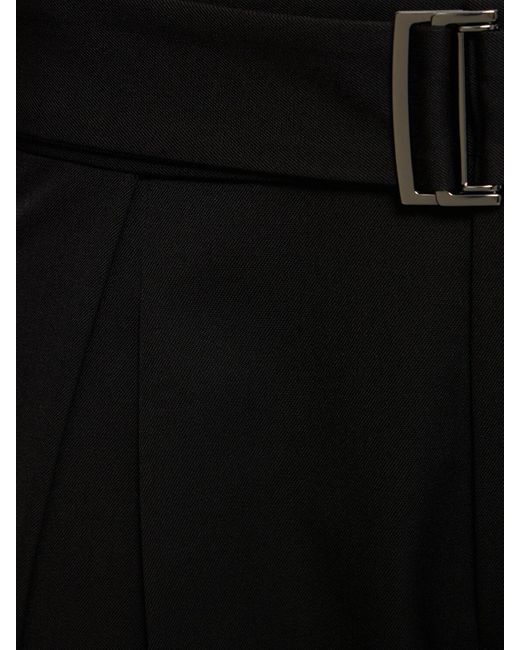 Fold wide wool blend pants di St. Agni in Black