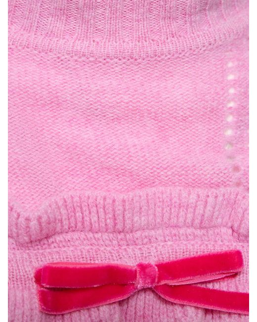 Cormio Pink Annalisa Mock Neck Wool Knit Bolero