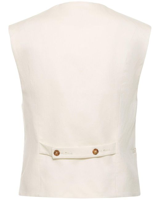 Loulou Studio Natural Iba Cotton & Linen Vest