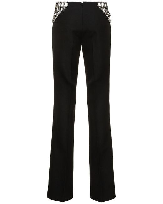 Pantalon droit en laine embellie Stella McCartney en coloris Black