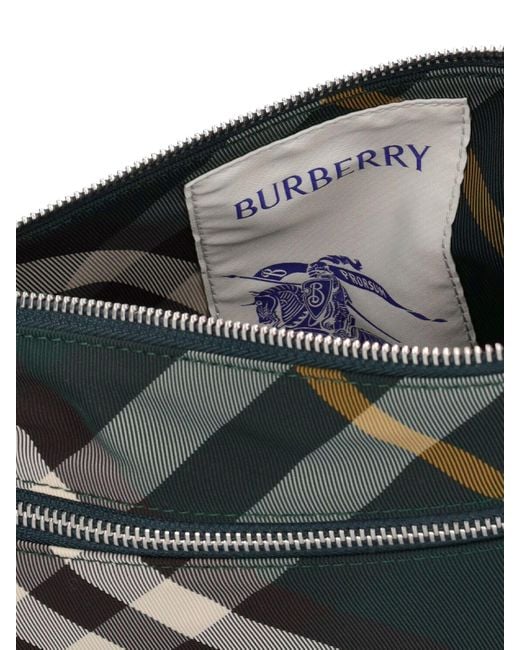 Borsa shield check di Burberry in Black da Uomo