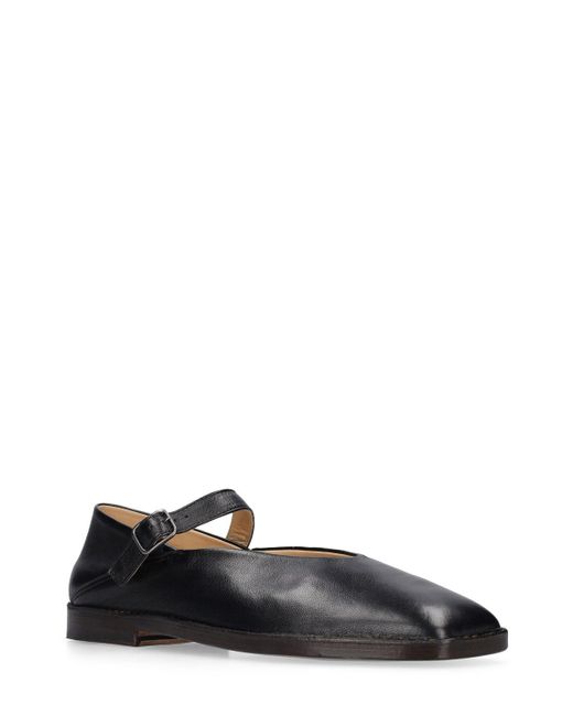 Lemaire Black Leather Ballerina Shoes for men