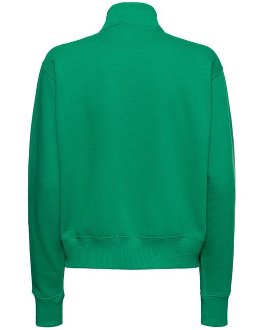 Polo Ralph Lauren Green Cotton Blend Half-zip Sweatshirt