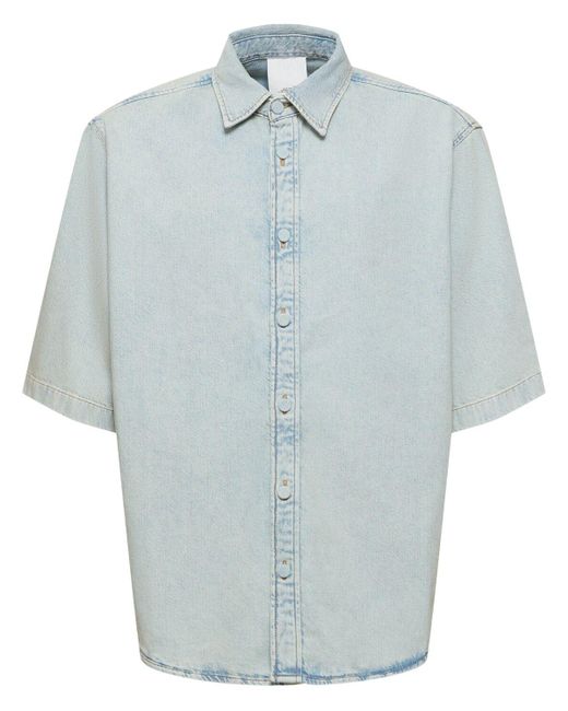 Acne Blue Santropi Short Sleeve Denim Shirt for men