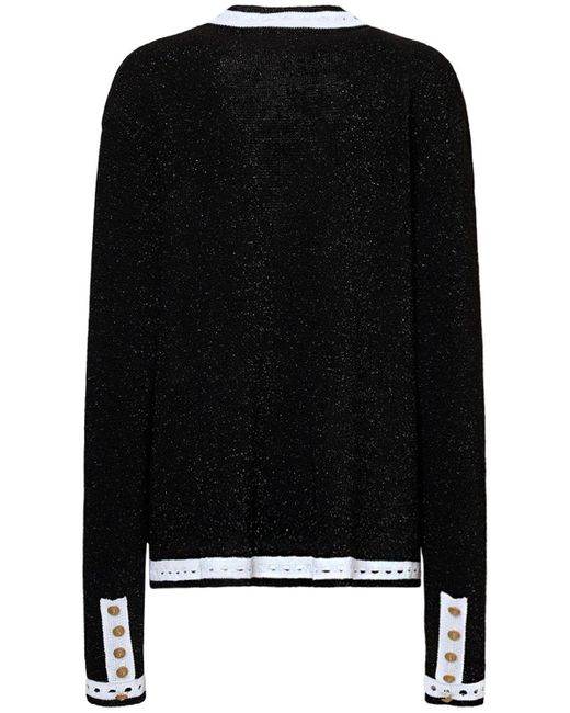 Balmain Black Wool Blend Knit Cardigan