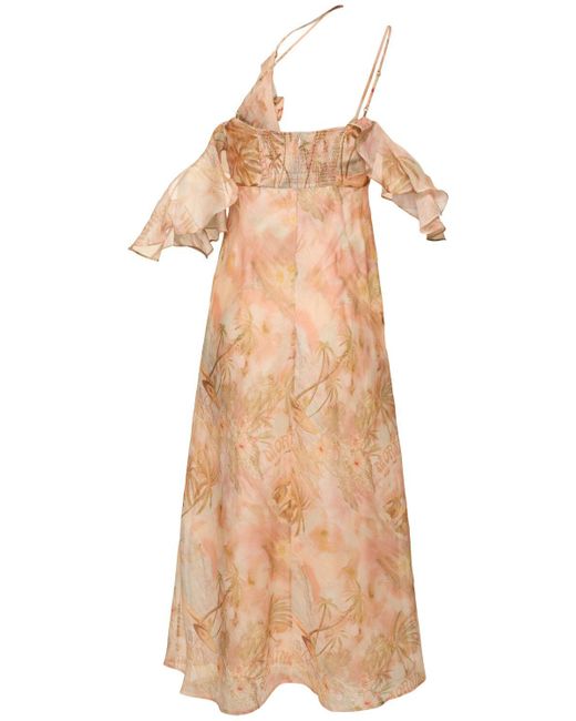 Zimmermann Illuminate シルク&リネンスリップドレス Natural