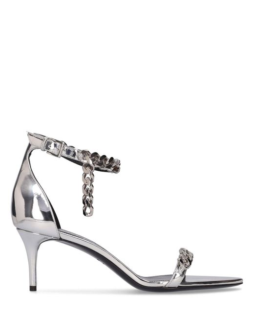 Tom Ford 105mm Chain Metallic Leather Sandals | Lyst UK