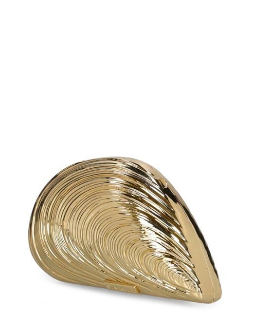 Jonathan Simkhai Metallic Clutch "bridget Metal Oyster Shell"