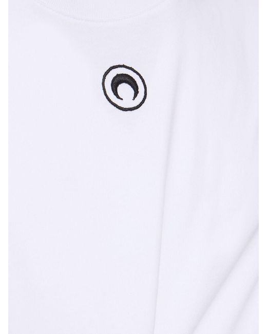 メンズ MARINE SERRE オーガニックコットンジャージーtシャツ White