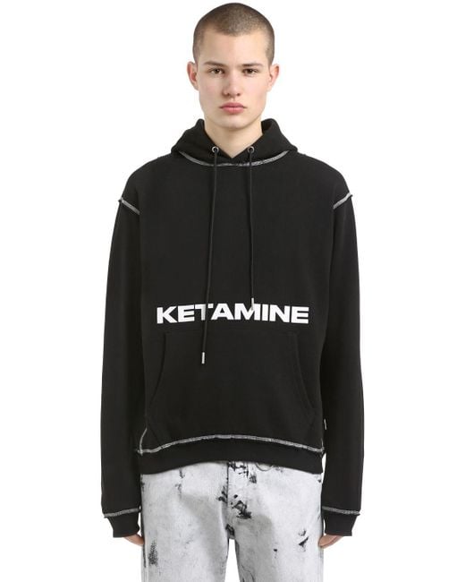 Sweat-shirt à capuche en coton imprimé ketamine HELIOT EMIL pour homme en coloris Black