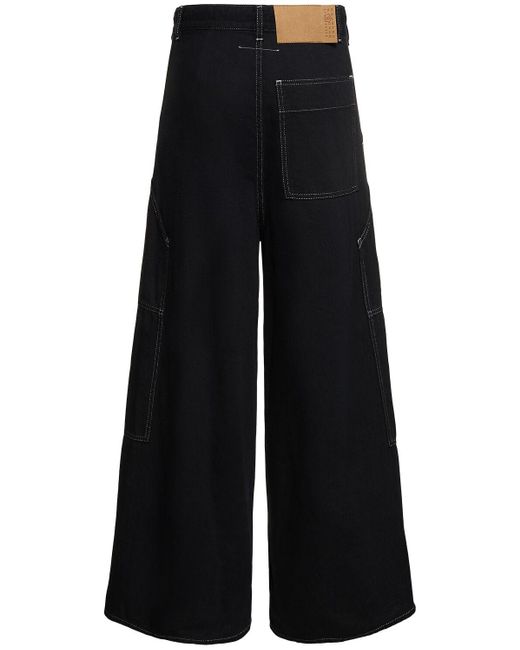 MM6 by Maison Martin Margiela Black Wide Leg 5-Pocket Denim Jeans