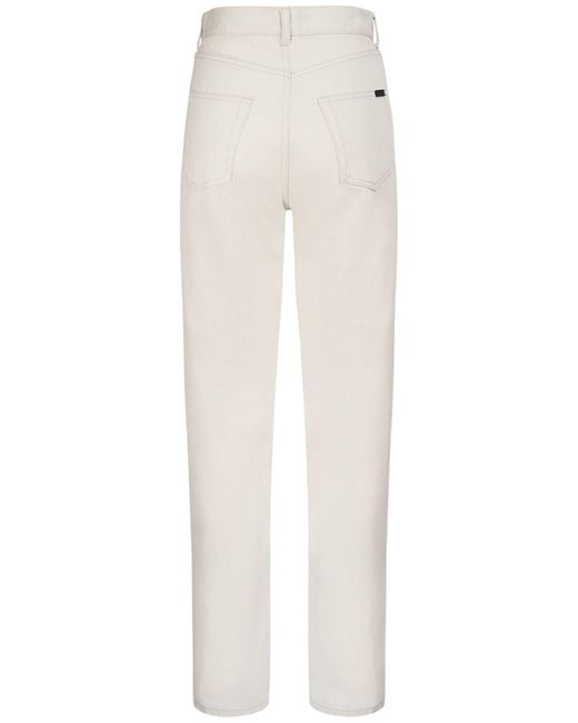 Saint Laurent White Enge Jeans Aus Baumwolldenim