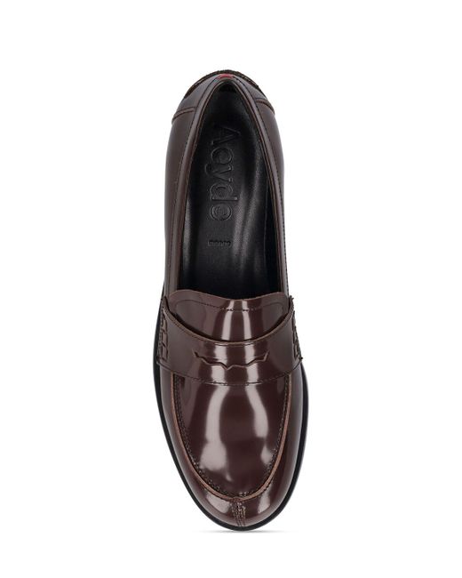 Aeyde Brown 15mm Oscar Polido Leather Loafers