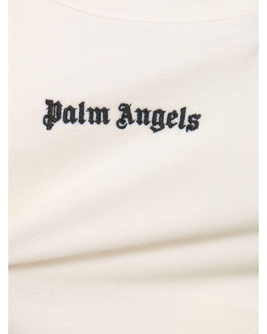 Tank top de algodón con logo Palm Angels de color Natural