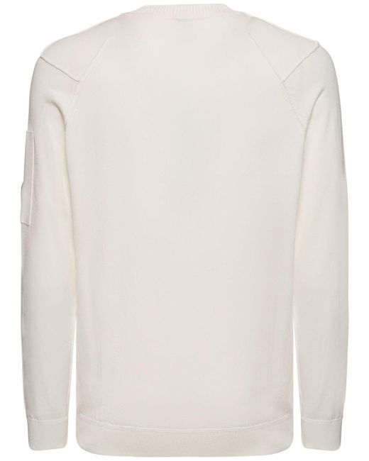 C P Company Baumwollsweater "sea Island" in White für Herren