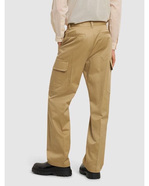 Versace Natural Cotton Gabardine Cargo Pants for men