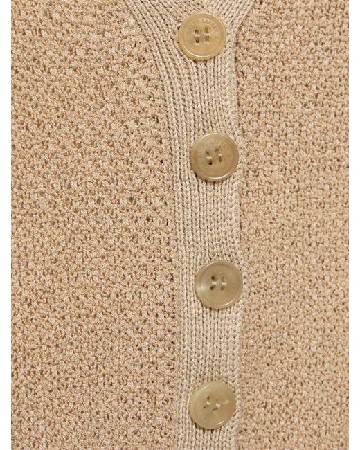 Gilet in tweed di seta di Ralph Lauren Collection in Natural