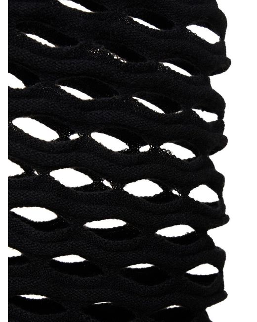 Junya Watanabe Black Wool Tubular Mesh Sweater for men