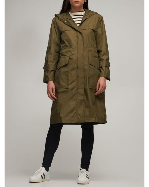 Moncler Synthetic Hiengu Nylon Parka Coat in Olive Green (Green) | Lyst
