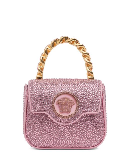 Versace Pink Mini Handtasche Mit Kristallen "medusa"