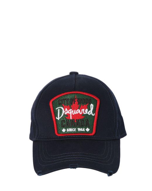 DSquared² Blue Canada Patch Canvas Baseball Cap for men