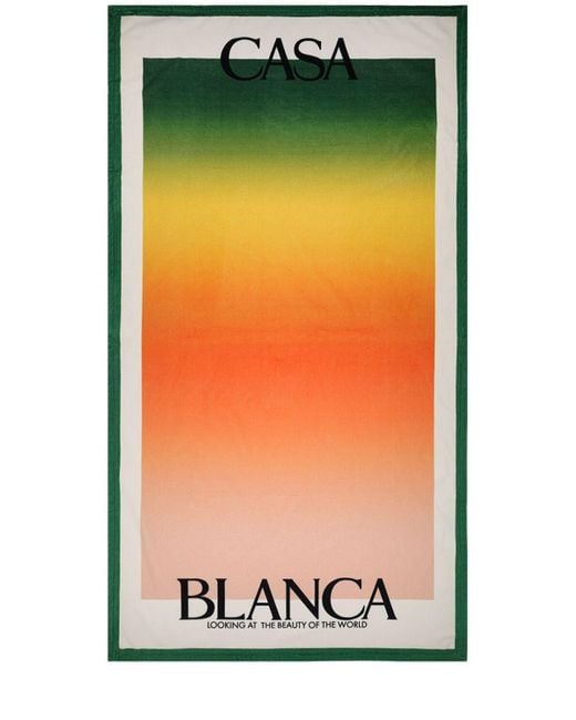 Casablancabrand Black Gradient Print Cotton Beach Towel for men