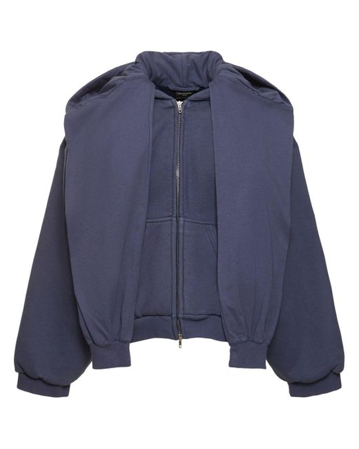 Balenciaga Blue Incognito Cotton Blend Hoodie for men