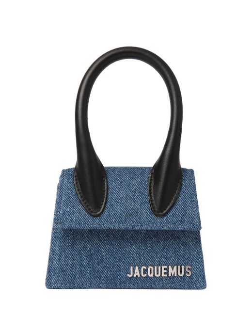 Jacquemus Blue Le Chiquito Moyen Denim Top Handle Bag