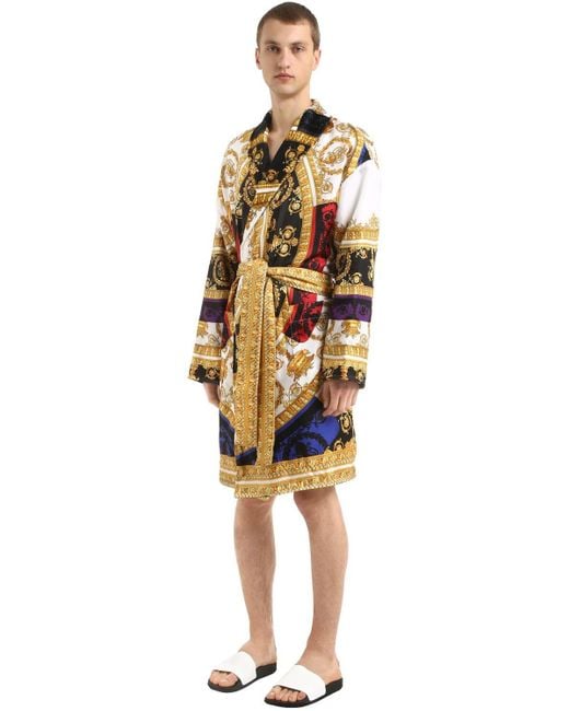 Versace Multicolor I Love Baroque Printed Silk Robe for men