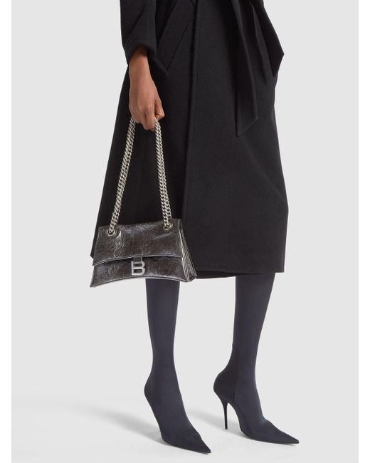 Petit sac porté épaule en cuir crush Balenciaga en coloris Black