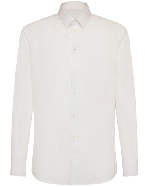 Dolce & Gabbana White Cotton Poplin Shirt for men