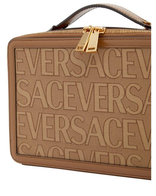 Versace Brown Allover Messenger Bag for men