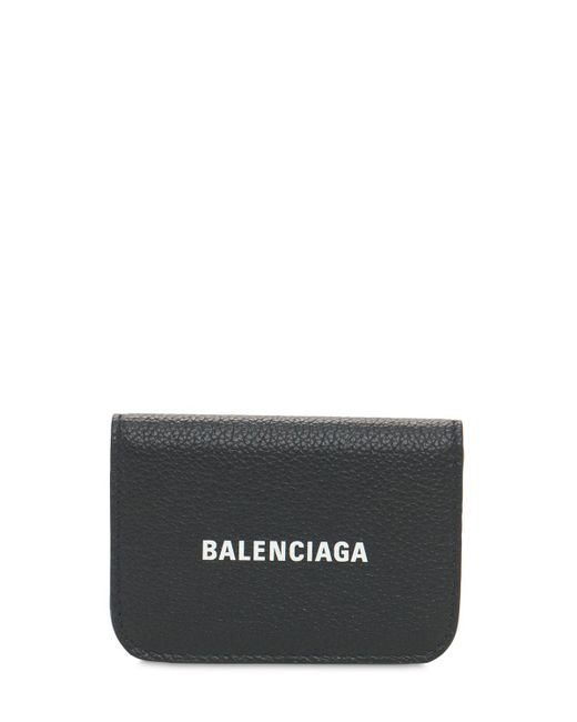 Balenciaga Gray Logo Leather Card Holder