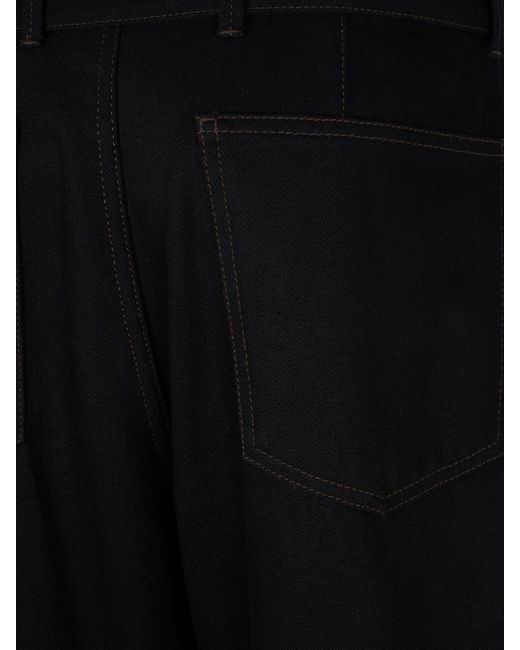Jeans de algodón con cinturón Lemaire de color Black