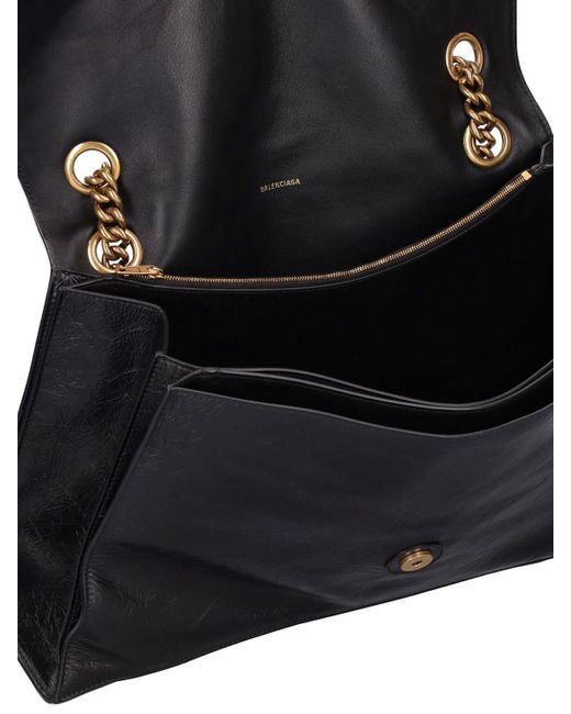 Balenciaga Black Large Crush Chain Leather Shoulder Bag