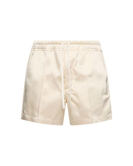 Tom Ford Natural Shiny Satin Shorts W/ Piping for men