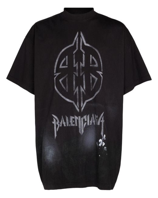 T-shirt en coton vintage metal bb Balenciaga pour homme en coloris Black