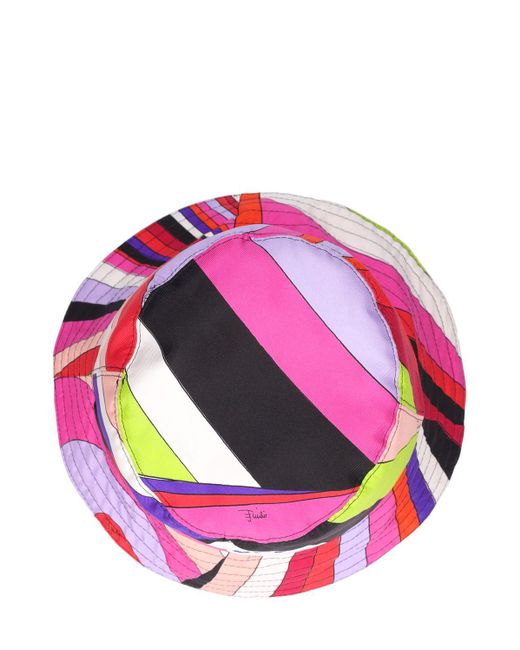 Emilio Pucci Pink Wendbarer Hut Aus Seide