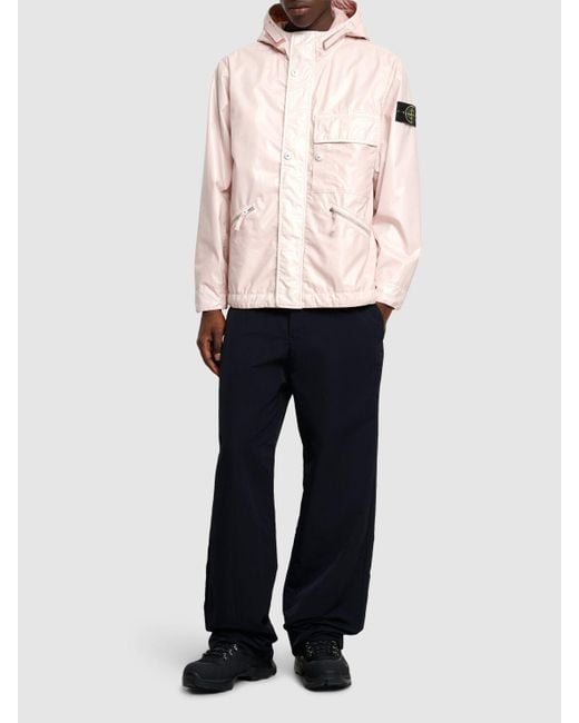 Stone Island Pink Mussola Gommata Short Parka for men